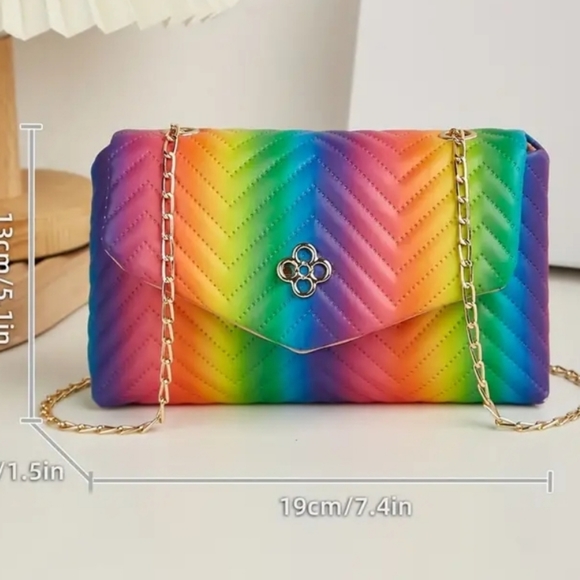 Rainbow Quilted Crossbody Bag - Picture 6 of 6